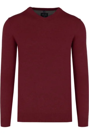 Marvelis Casual Trui V-hals chianti, Effen