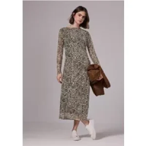 Street One Studio Dames Mesh jurk met leoprint in Bruin