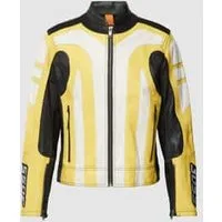 Boss Orange Leren jack met colour-blocking-design, model ‘Jocas’