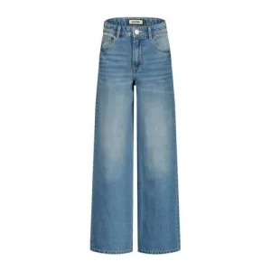 Raizzed wide leg regular waist jeans medium blue denim