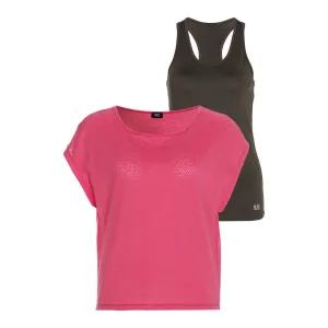 H.I.S Trainingsshirt 2-delig shirt & top Korte mouw, comfortabele pasvorm, sportief, ademend materiaal (voordeelset, 2-delig)