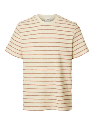 Selected Homme T-shirt Django Streep Rood heren