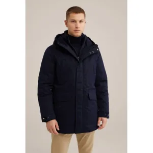 WE Fashion gewatteerde winterjas donkerblauw