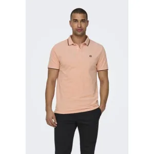 ONLY & SONS slim fit polo ONSFLETCHER muskmelon