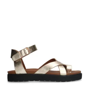 Manfield leren sandalen goud