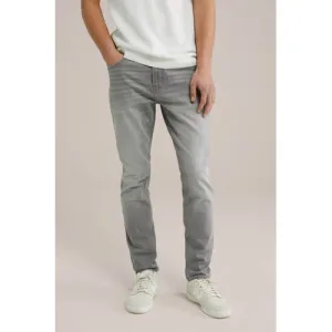 WE Fashion Blue Ridge slim fit jeans light grey denim