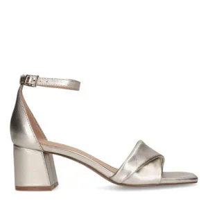 Manfield leren sandalettes goud