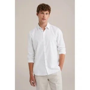 WE Fashion linnen casual overhemd wit