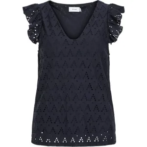 Vila Viamalina v-neck cs toppb navy