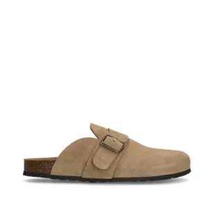Manfield suède clogs beige