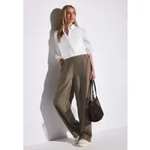 Street One Dames Wide Legs linnen broek in Bruin