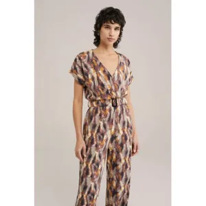 WE Fashion straight jumpsuit paars
