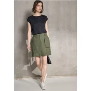 Street One Studio Dames Linnen rok in cargolook in Groen