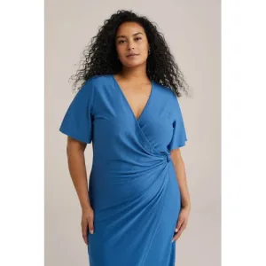 WE Fashion wikkel-/overslagjurk blauw