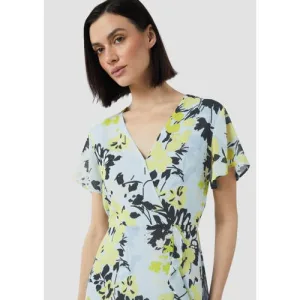 comma wikkel-/overslagjurk lichtblauw