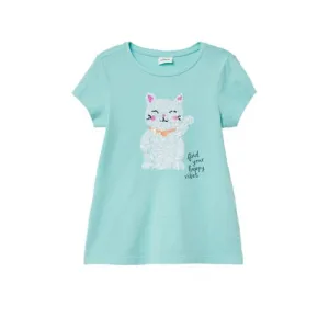 s.Oliver T-shirt lichtblauw met pailletten