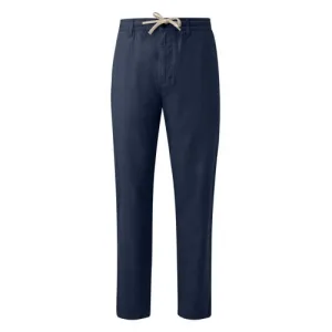 s.Oliver linnen regular casual broek donkerblauw