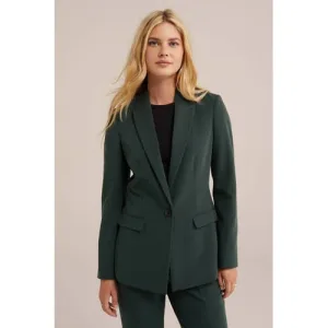 WE Fashion getailleerde blazer donkergroen