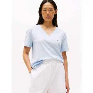 Tommy Hilfiger T-shirt SLUB CROP V-NK SS