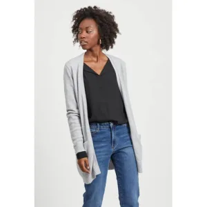 VILA gemêleerd gebreid vest VIRIL grijs