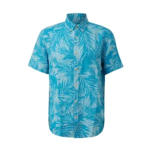 s.Oliver linnen casual overhemd blauw