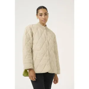 Kaffe gewatteerde jas quilted beige