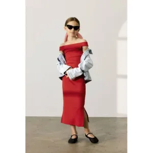 NAME IT KIDS maxi jurk rood