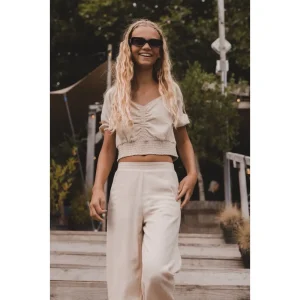 Looxs Revolution Top viscose / linnen zand voor meisjes in de kleur