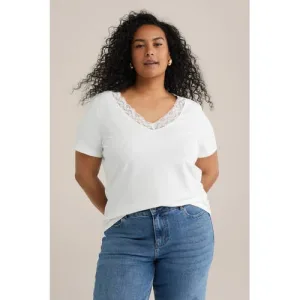 WE Fashion Curve T-shirt wit