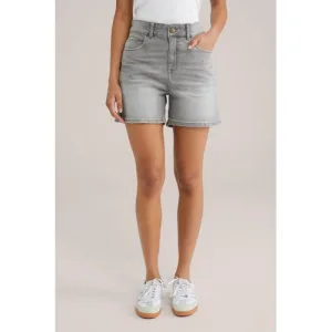 WE Fashion Blue Ridge slim fit short grey denim