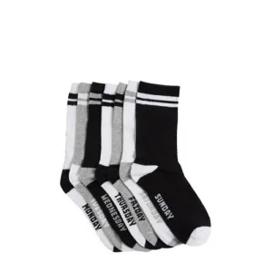 WE Fashion WE Fashion sokken – set van 7 zwart/wit/grijs