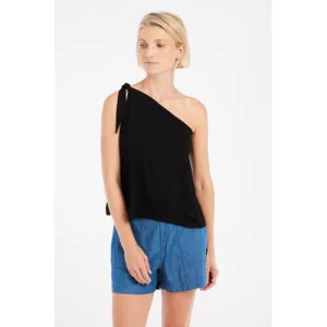 Protest one shoulder top zwart