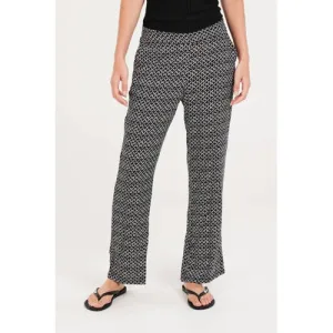 Protest straight fit pantalon met all over print zwart/wit