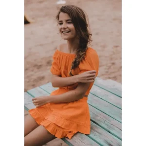 Looxs Revolution Cropped zomer top manderijn voor meisjes in de kleur