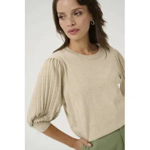 Kaffe top beige fijn gebreid
