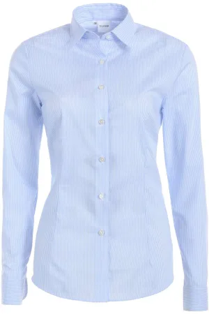 OLYMP Luxor Dames Overhemd blauw, Gestreept