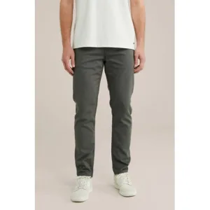 WE Fashion slim chino donkergroen