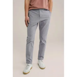 WE Fashion tapered pantalon grijsblauw