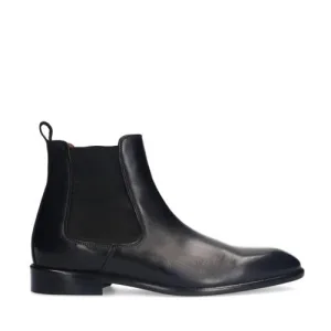 Manfield leren chelsea boots zwart