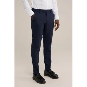 WE Fashion geruite slim fit pantalon met wol heavy blue