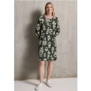 Street One Studio Dames Jurk met print en strikjes in Groen