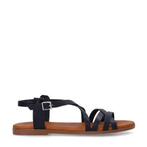 Manfield leren sandalen zwart