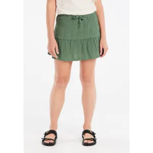 Protest korte rok broderie donkergroen