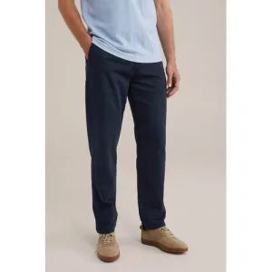 WE Fundamentals straight fit chino donkerblauw