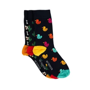WE Fashion sokken donkerblauw/multi – set van 3