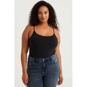 WE Fashion Curve singlet zwart