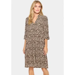 Saint Tropez Blousejurk EdaSZ dress met volants en 3/4 mouwen