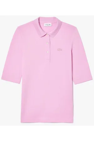 Lacoste Dames Poloshirt roze, Effen