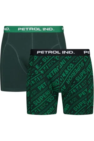Petrol Industries Boxershorts groen, Bedrukt
