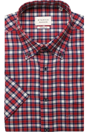 ETERNA Overhemd Korte mouw rood